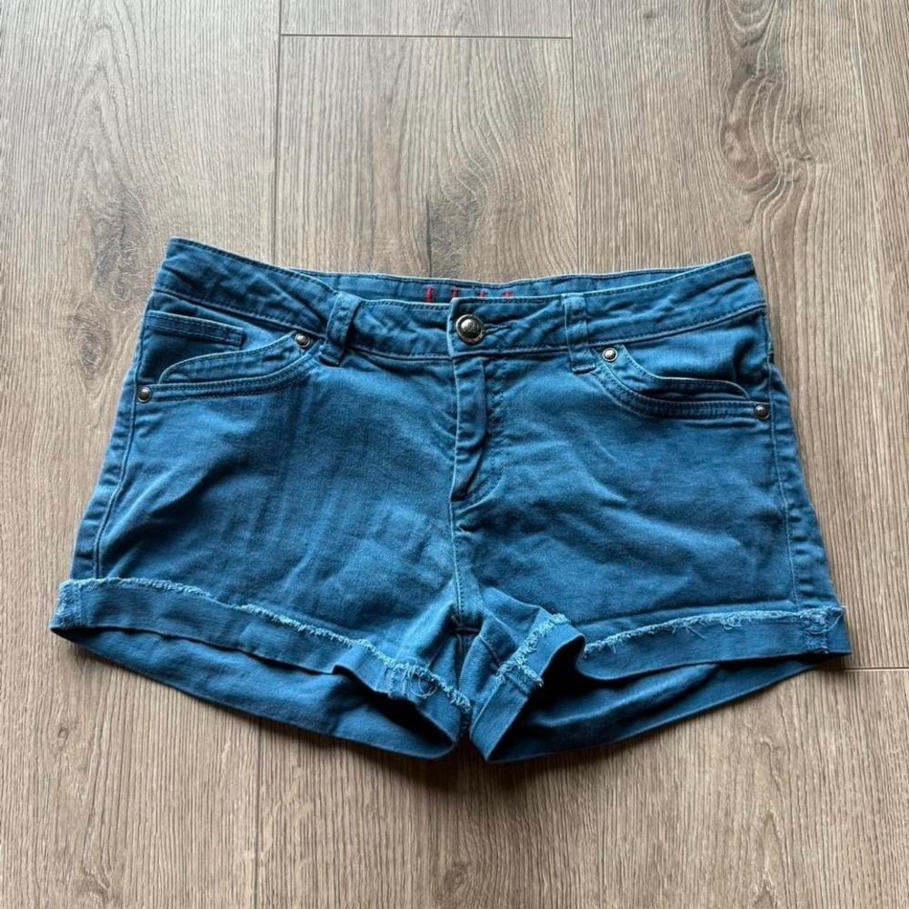 ELLE Denim Shorts Size 4 Blue Mid Rise Cuffed Casual‎ Summer Shorts